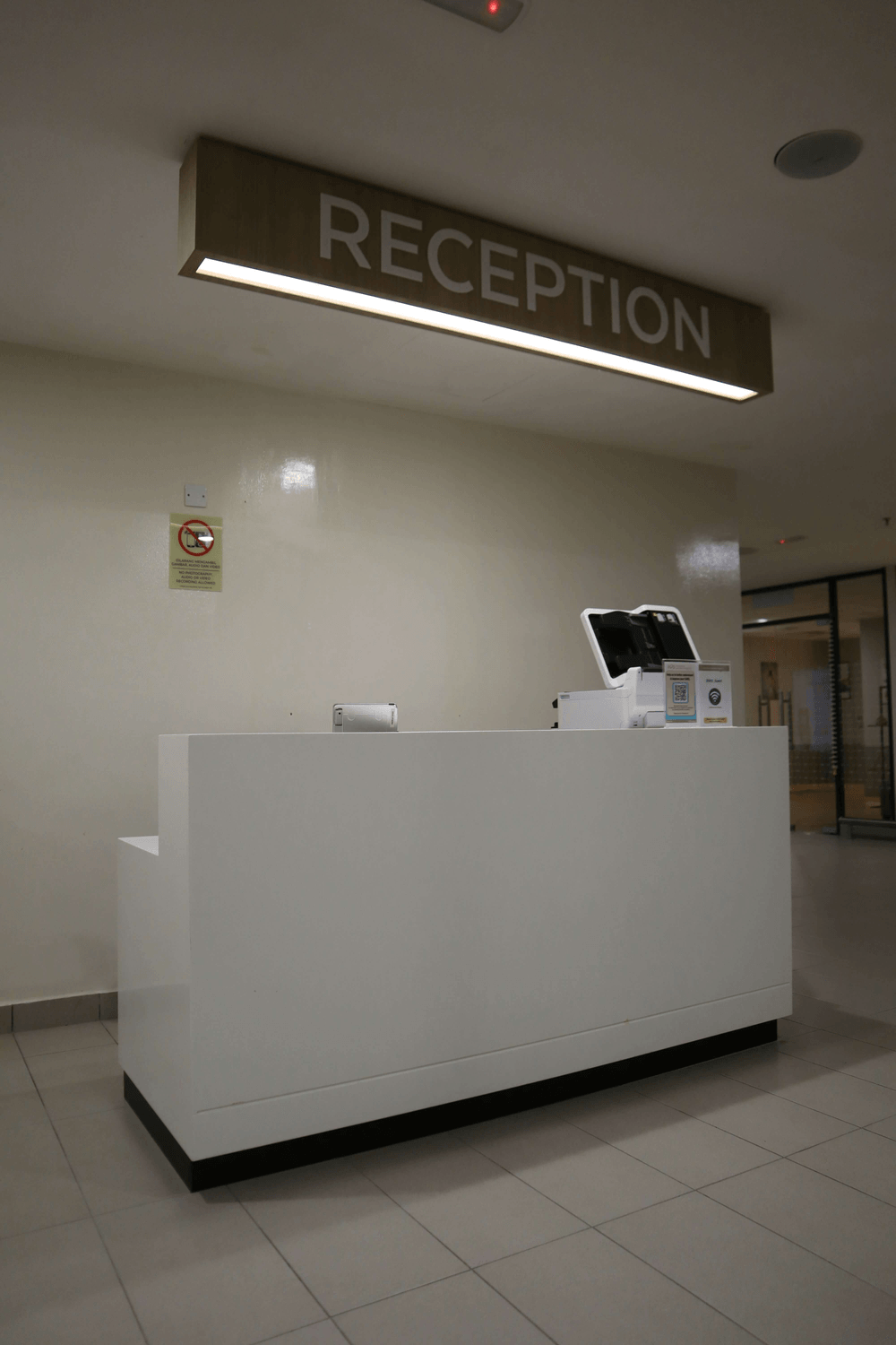 Hospital desk contact background